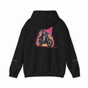 Girl with Blue Hair Riding a Motorcycle Hoodie VibeCurb – Streetwear Redefined